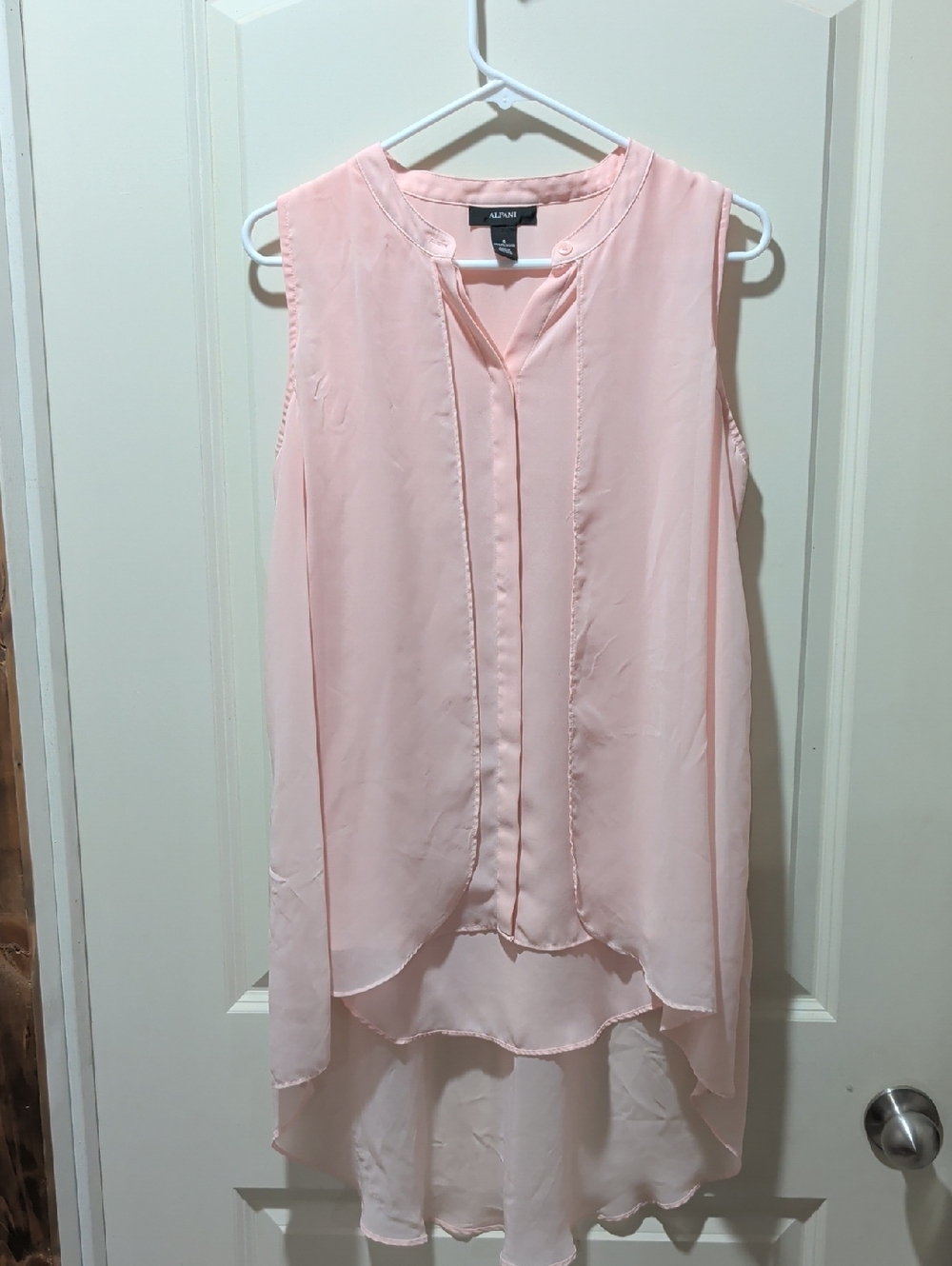 Alfani Blush Pink Sleeveless Hi-Low Chiffon Tunic